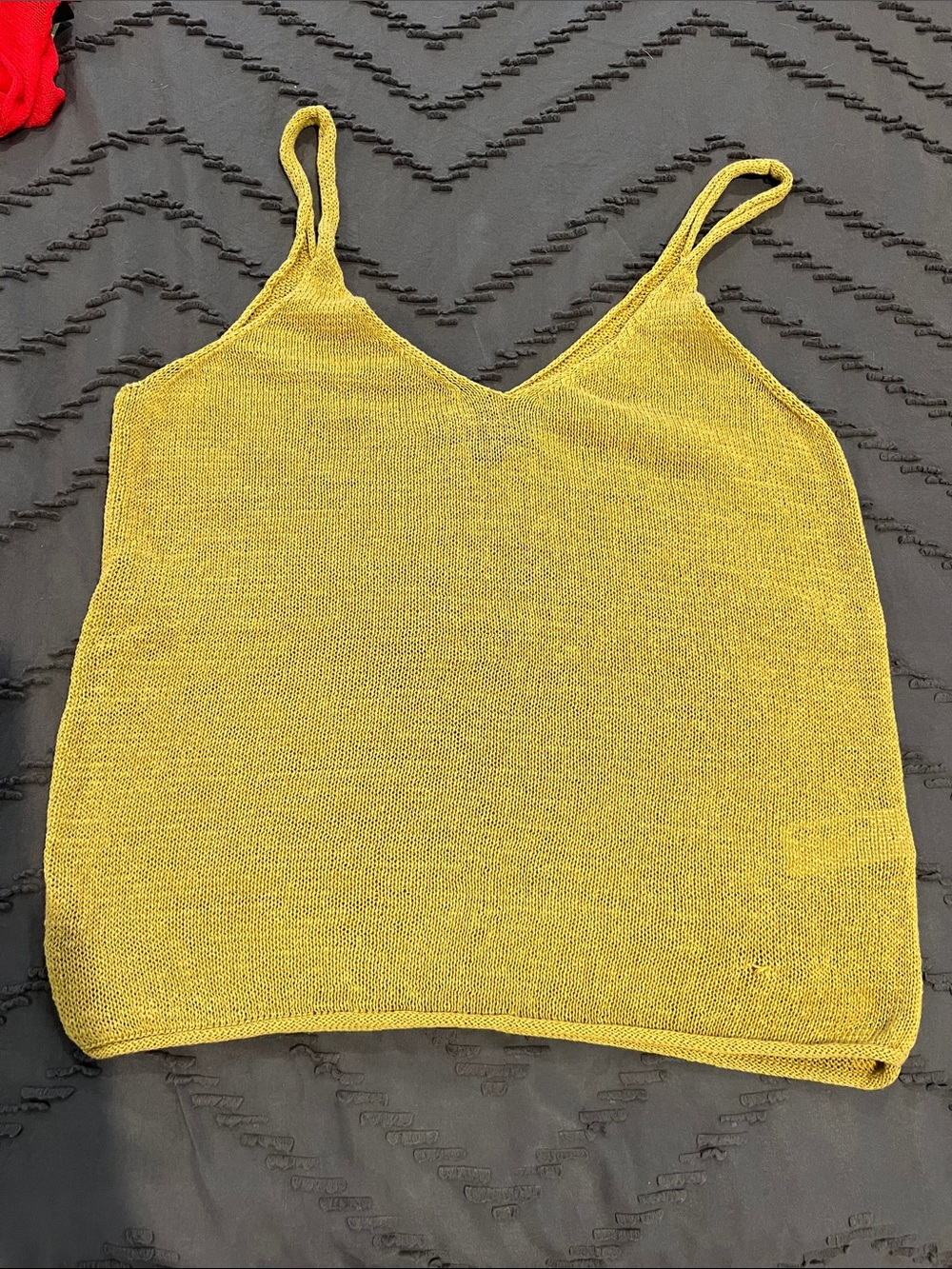 Zara Yellow Knit V-Neck Spaghetti Strap Camisole